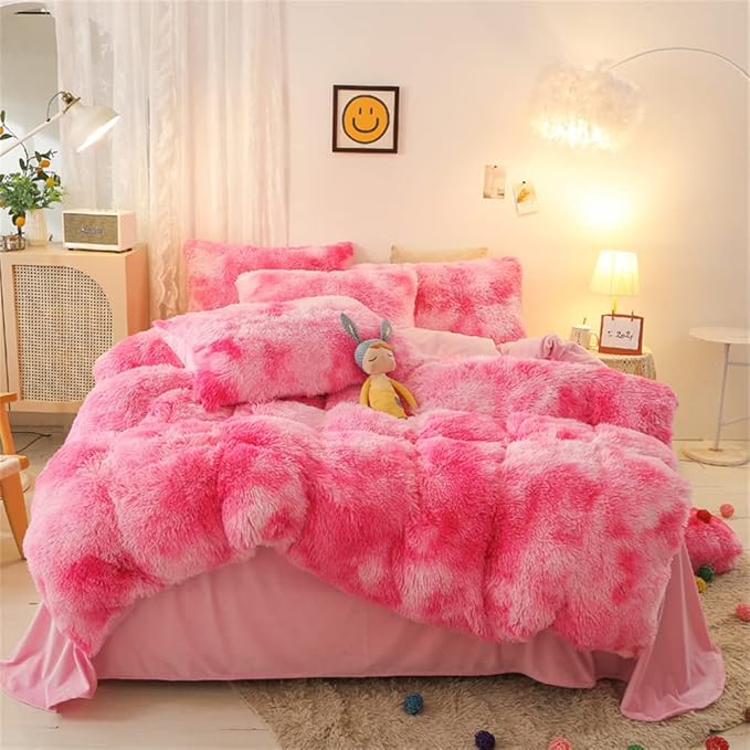 Faux Fur Plush Comforter Set