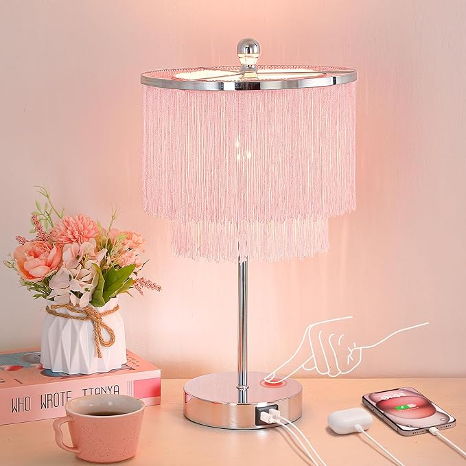 Pink Tassel Lampshade