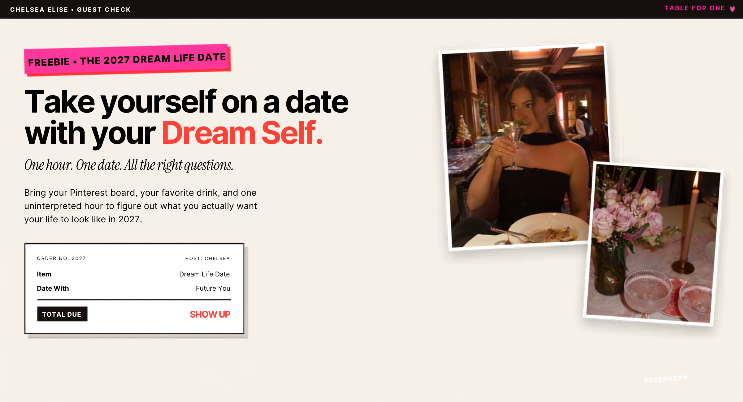 Get the free 2027 Dream Life Date — take yourself on a date with your Dream Self